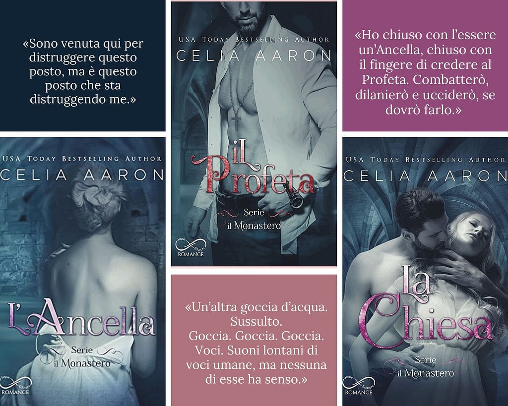 5 libri darkromance da leggere: trilogia Il Monastero di Celia Aaron ( L'Ancella, Il Profeta, La Chiesa) edita da Hope Edizioni